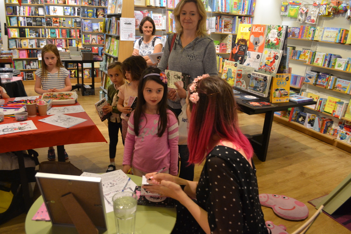 Book signing queue at the Welwyn Waterstones Event