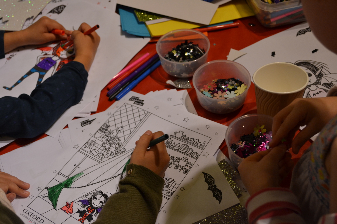 Colouring in at the Welwyn Waterstones event