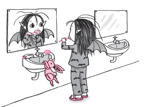 Isadora Moon brushing her teeth
