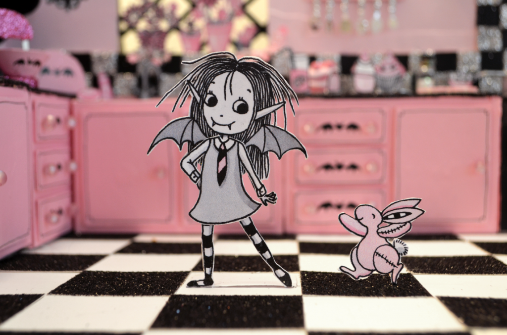 Isadora Moon in her 3D illustration kitchen by Harriet Muncaster