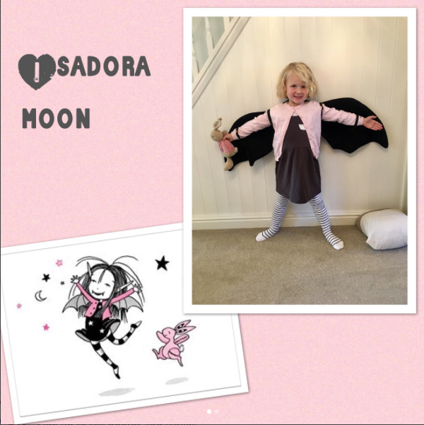 Girl dressed up as Isadora Moon for Bath Children's Literature Festival