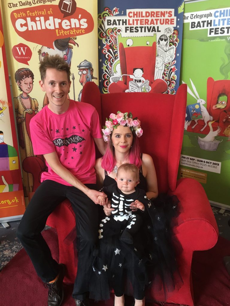 Harriet Muncaster in the Bath Children's Literature Festival Red Chair