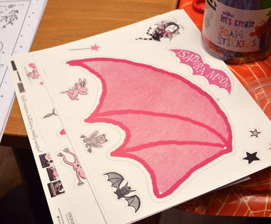 Make your own Isadora Moon vampire or fairy wings at Waterstones Portsmouth