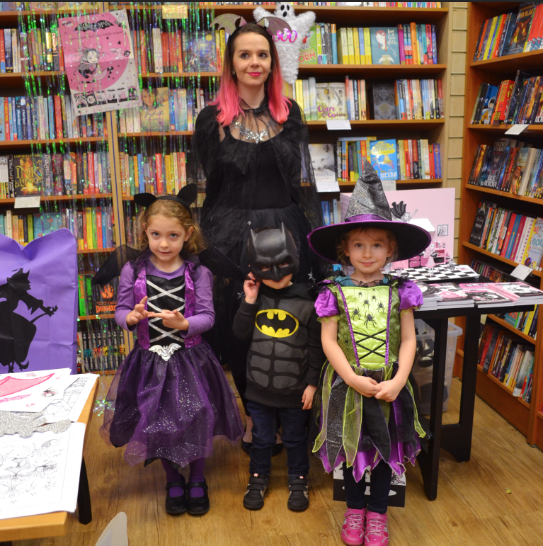 Children in Halloween costumes at Waterstones Portsmouth