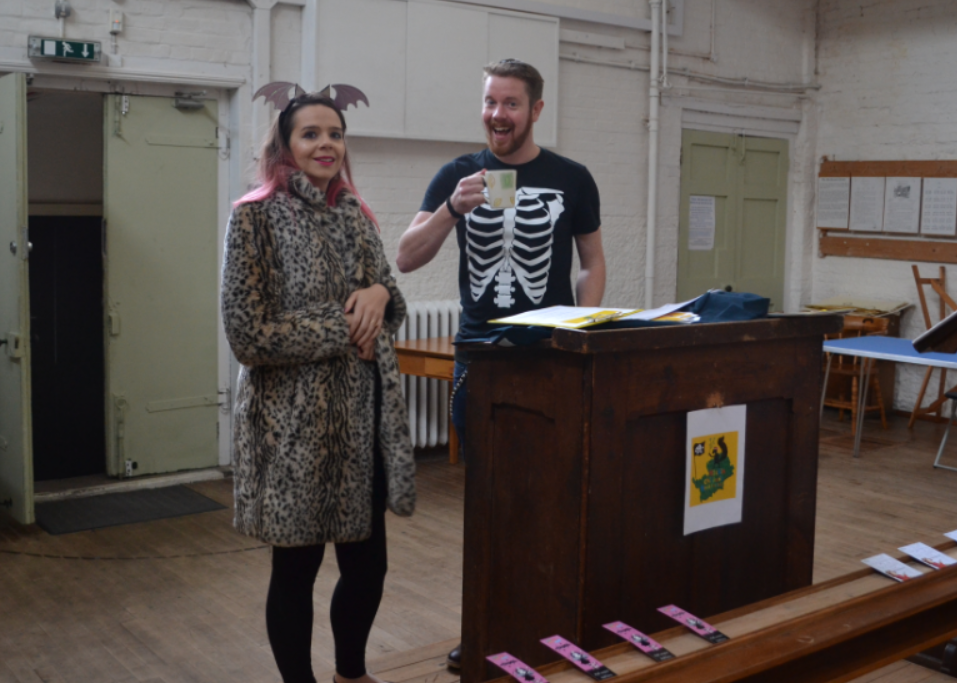 Harriet Muncaster and Danny Pearson at Hitchin Childrens Book Festival