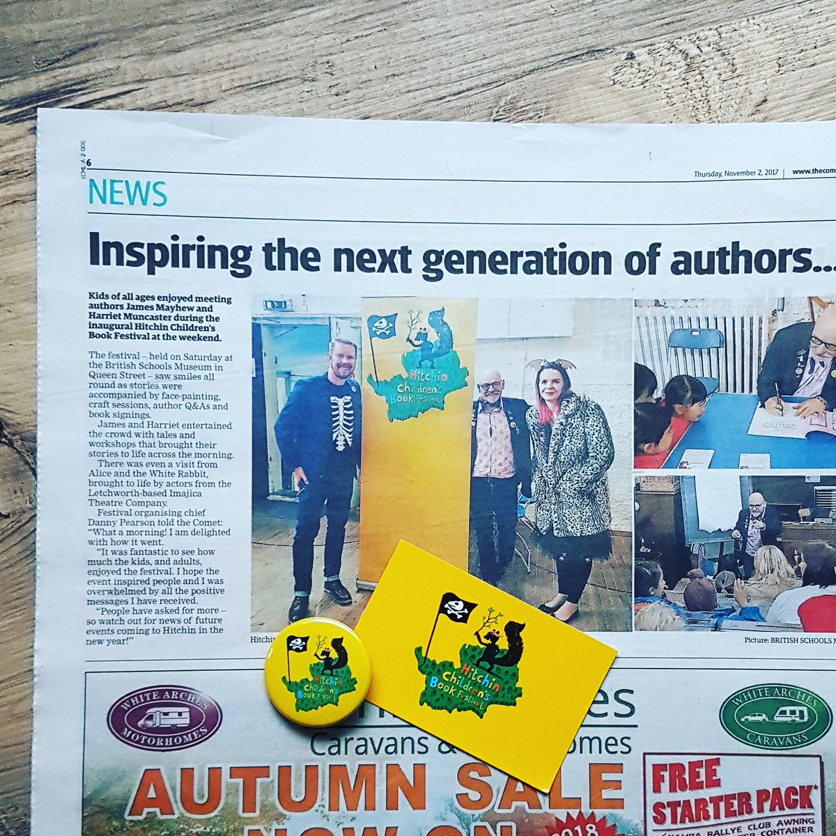 Hitchin Children's Book Festival in the Hertfordshire Comet