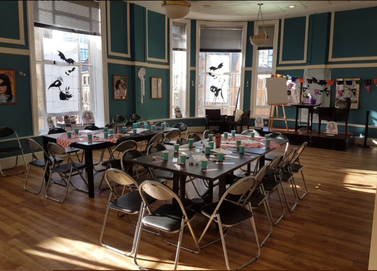 Manchester Waterstones Party Set up