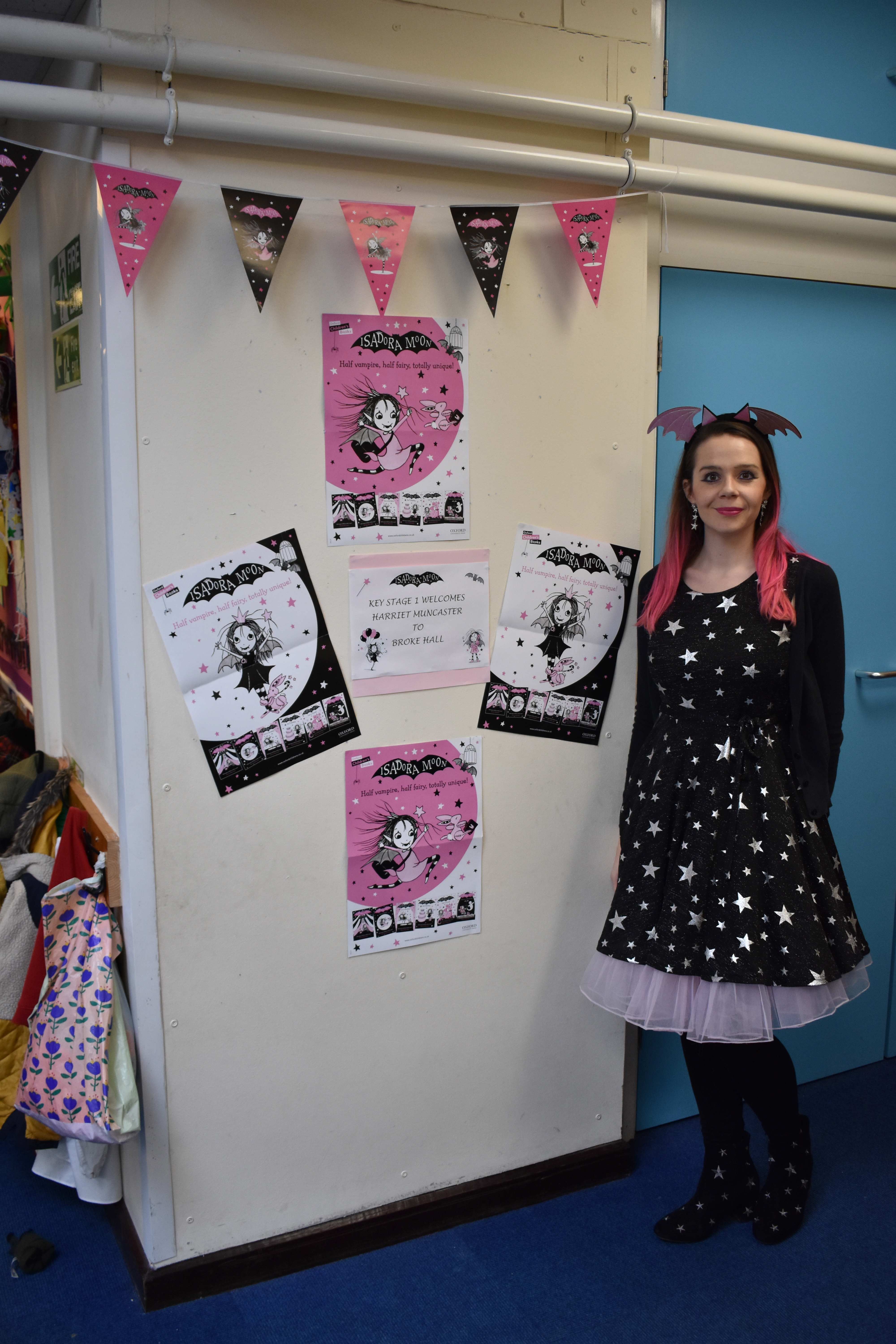 Harriet Muncaster at Broke Hall School Ipswich with Display