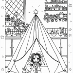 Isadora Moon Camping in the Kitchen Colouring Sheet