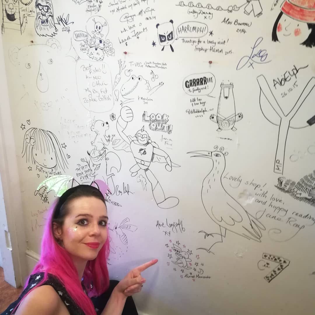 Harriet Muncaster signing Isadora Moon books at Tales on Moon Lane