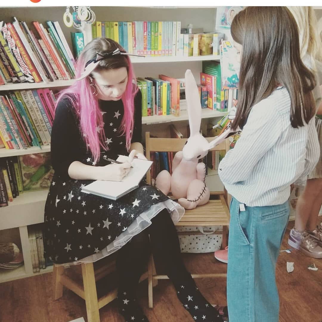 Harriet Muncaster signing Isadora Moon books at Tales on Moon Lane