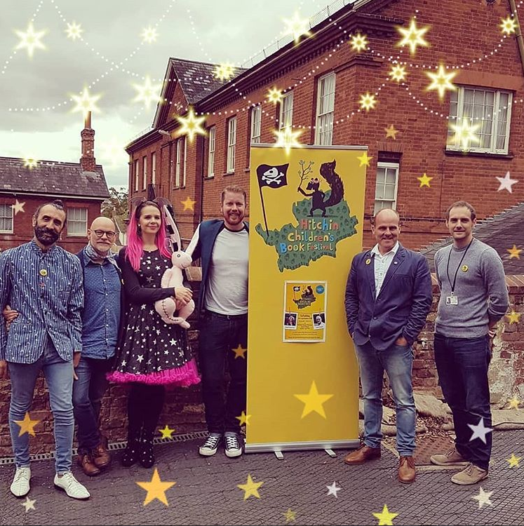 Harriet Muncaster and the Hitchin Children's Book Festival Team 2018