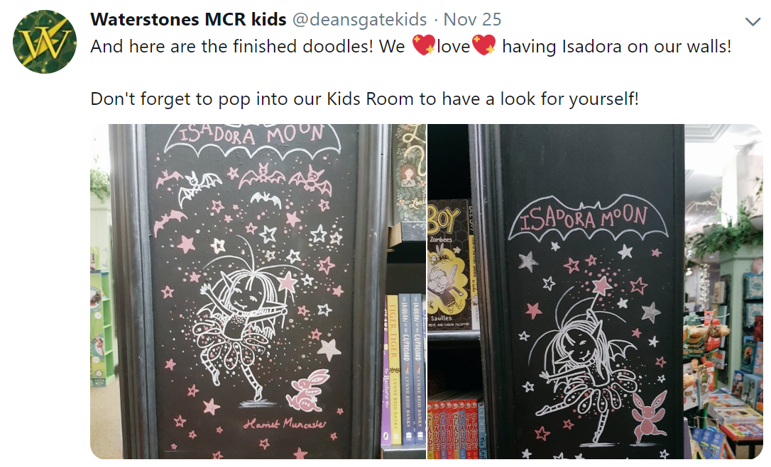 Finished Isadora Moon drawings at Waterstones Deansgate