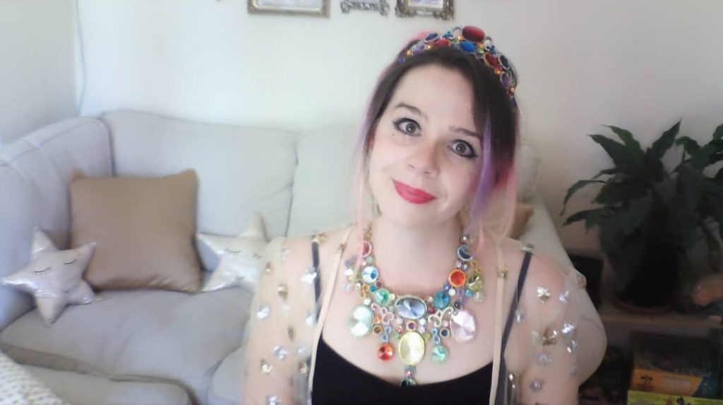 Harriet Muncaster at the Victoria Stitch Bad and Glittering launch event