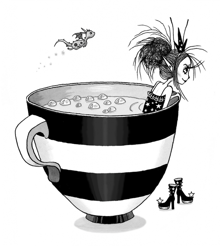 Victoria Stitch in teacup bath 1 by Harriet Muncaster