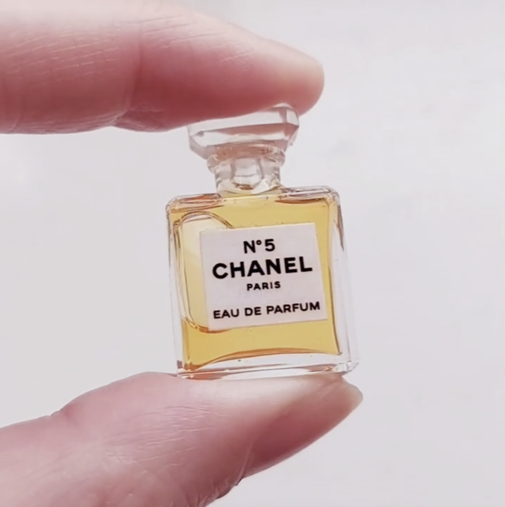 Miniature bottle of Chanel perfume