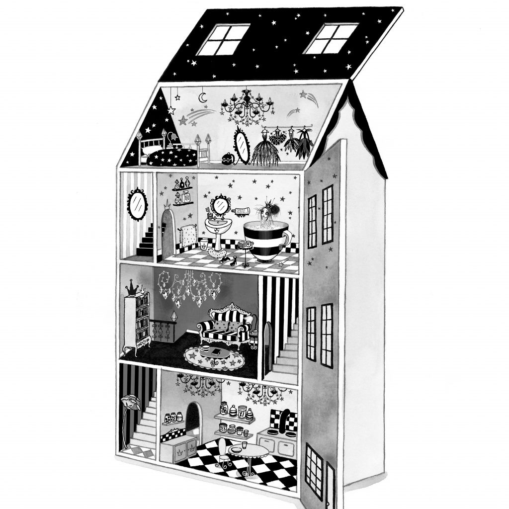 Victoria Stitch in dolls' house by Harriet Muncaster