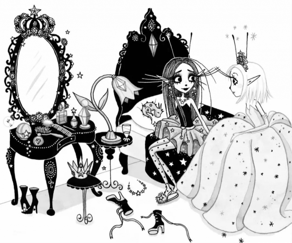 Victoria Stitch and Celestine in their wiskling bedroom by Harriet Muncaster